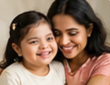 A mother and daughter sharing a warm embrace